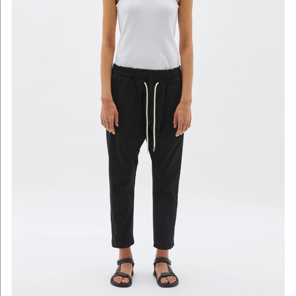 Cropped Cotton Bassike Pants with Tuxedo Banding - Picture 3 of 8